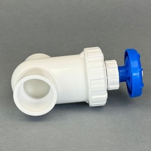 AquaPerfekt schuifafsluiters / afsluiter wit/blauw 25 mm