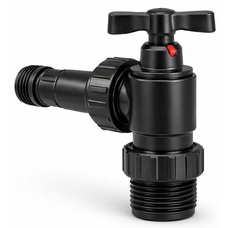 PVC Haakse regelklep (1 inch buitendraad voor 32 mm buis)