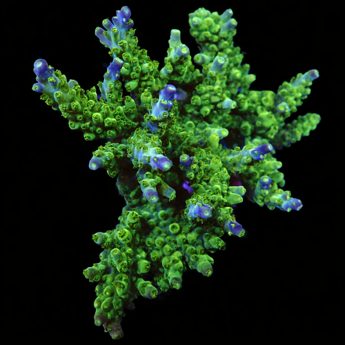 Acropora Groen / Paars L (Ong. 8-9 cm) WYSIWYG (1771141427070)