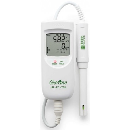 Hanna HI-9814 Groline Hydroponic Draagbare pH/EC/TDS/Temperatuurmeter